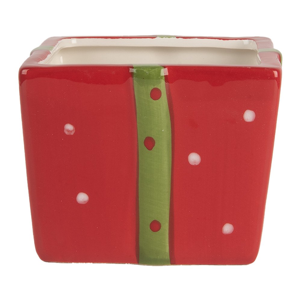 Vorratsdose Geschenk 9x9x11 cm Rote Keramik