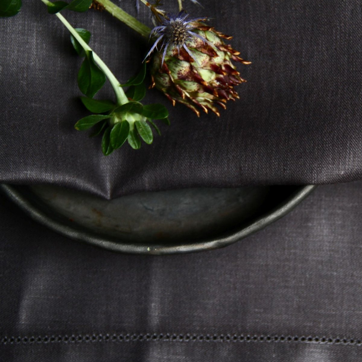Linen napkin Atlas - black