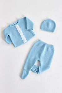 3 Pieces Wool Laced Knitting Set AGM-0505