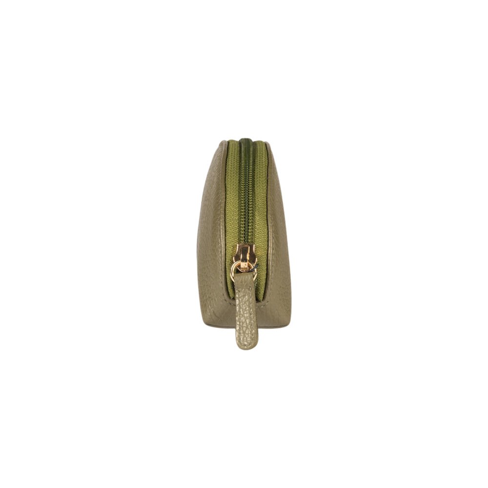 RB1089AG | Pochette a Mezzaluna Made in Italy in Vera Pelle grana Dollaro. Colore Verde