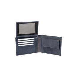 K12204DF | Men's Wallet in Genuine Full Grain Leather, Naked. Blue colour. RFID protection. Dimensions when closed: 12.5 x 9.5 x 2 cm. Packaging: Bottom/lid gift box