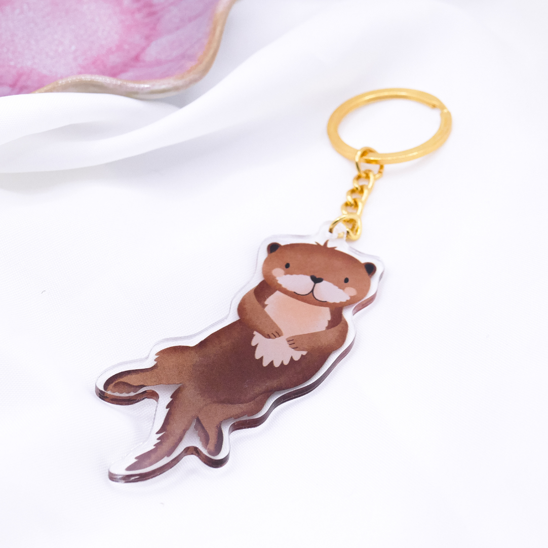 Sleutelhanger Otter Animal Acryl - Inwijdingsfeest Cadeau Otter Leuke sleutelhanger