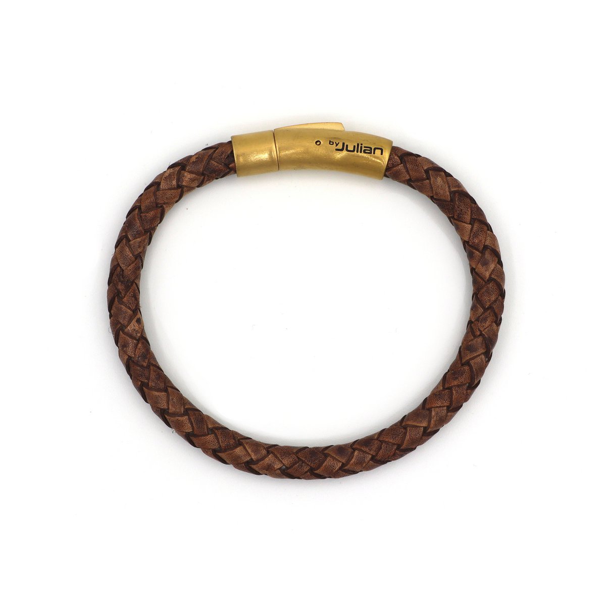 Kepang bruin - 6mm- zilver of goud