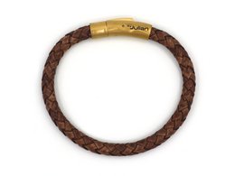 Kepang bruin - 6mm- zilver of goud