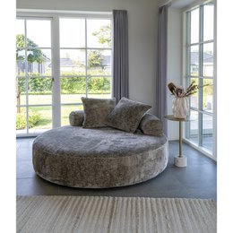 Cairo Daybed - Daybed with 2 pillows in chenille, round, natural, HN1251