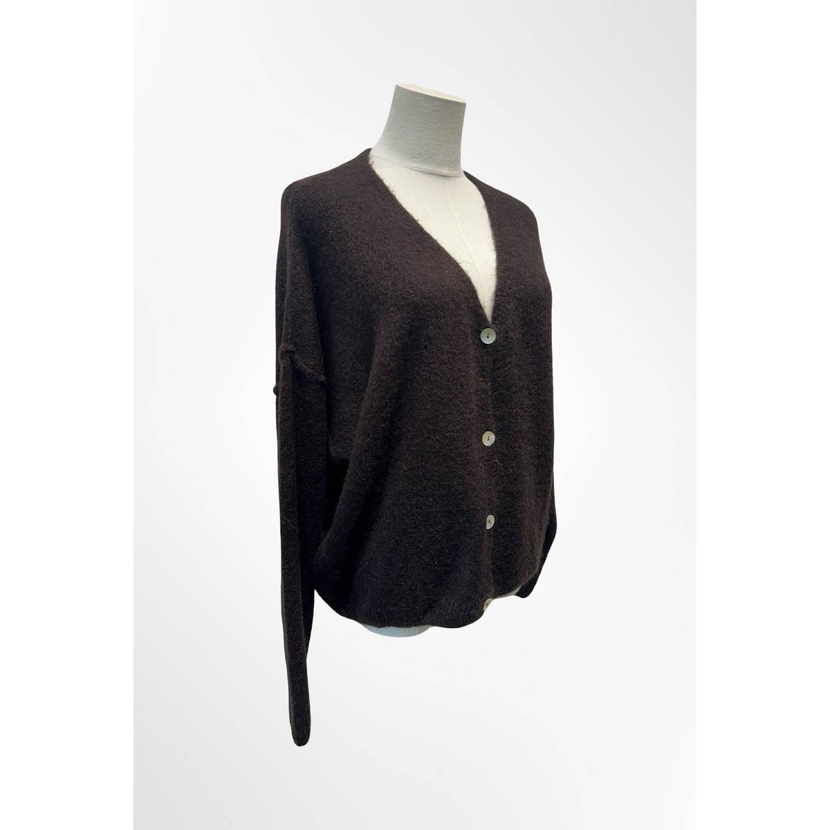 Cardigan Femme - Qualité Premium – Col V Profond en Maille Douce avec Boutons- ALPAGA/ LAINE - 23050