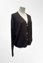 Dame cardigan - Premium kvalitet - Blød strik dyb V-hals med knapper - ALPACA/ULD - 23050