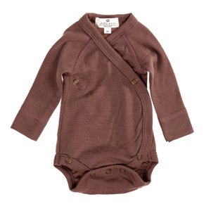 Wollen Overslagromper lange mouw – Merinowol - Twilight Mauve