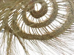 Lámpara artesanal de Esparto y Mimbre, Lámpara de Techo estilo étnico