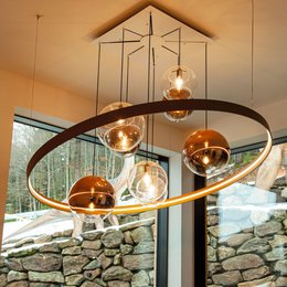 s.luce Orb glazen bol hanglamp 150cm ophanging zwart