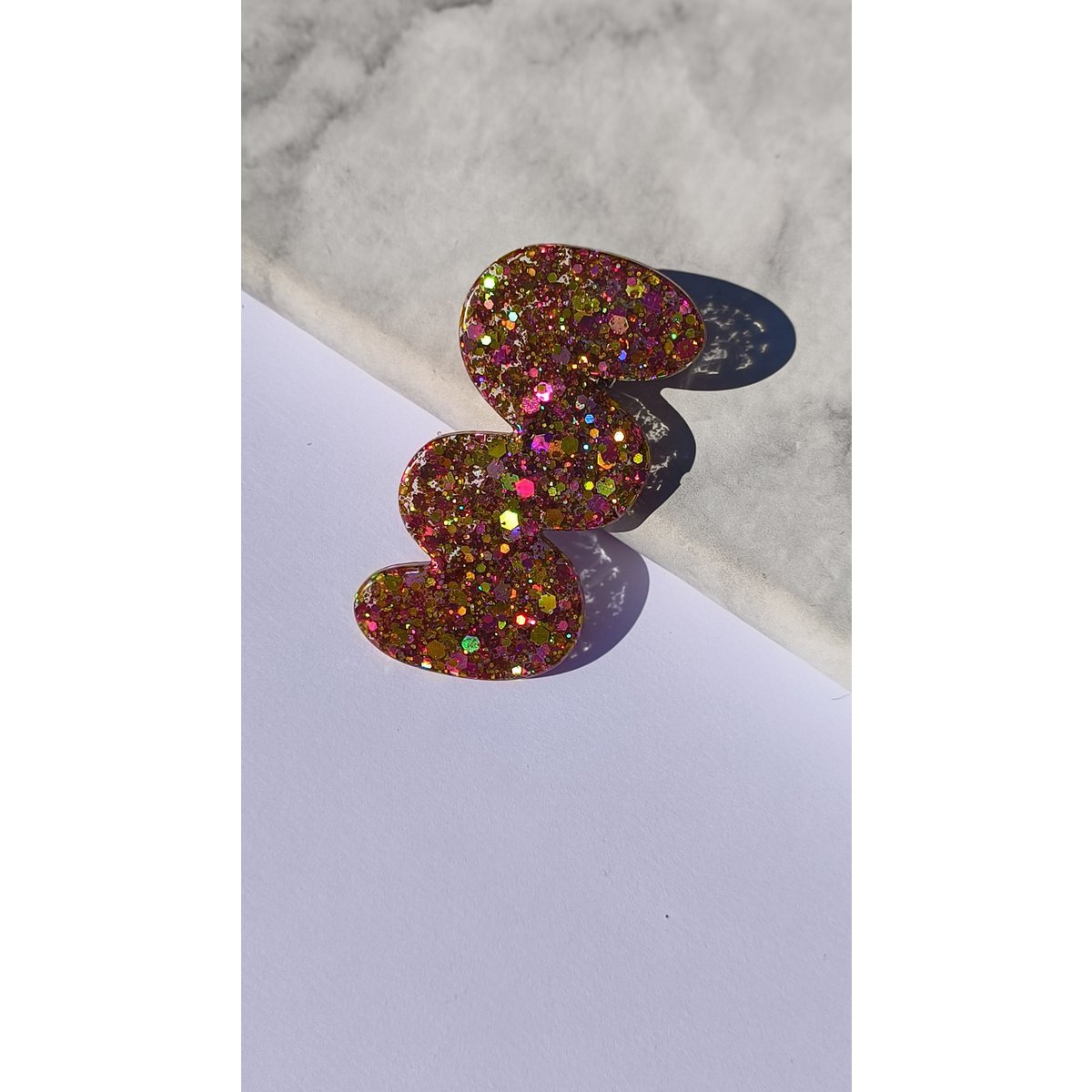 ⋒ pacchetto di clip per capelli in resina - Fuoco glitter (8 articoli) ⋒