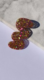 ⋒ pacchetto di clip per capelli in resina - Fuoco glitter (8 articoli) ⋒