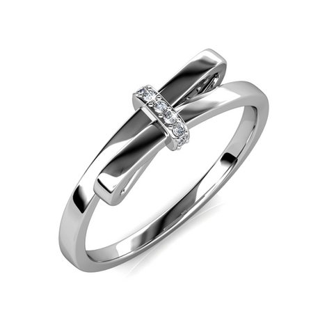Bague Leuchtbogen – Argenté et Cristal
