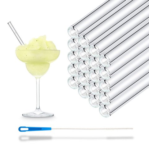 50x 15cm Glasstrohhalme für jeden Anlass inkl. Profi Reinigungsbürste