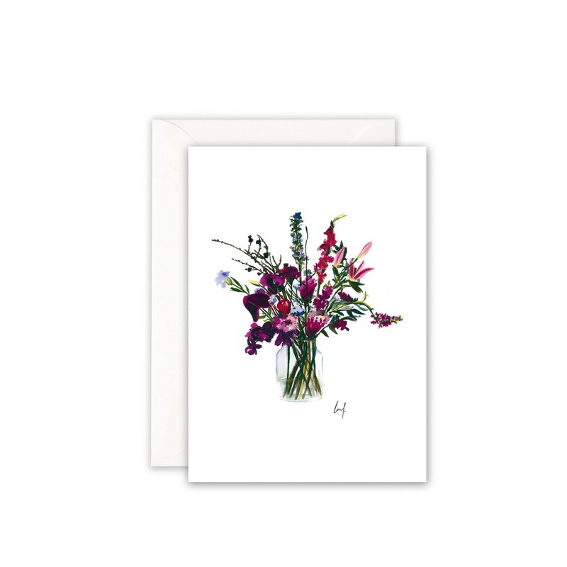Lykønskningskort Violet blomster
