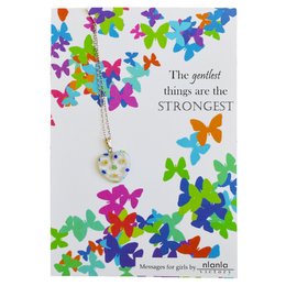 Limited Edition Dolphin necklace on 18 inch Sterling Silver Chain. Colorful butterfly-themed pendant with a dolphin design. Elegant and unique jewelry piece.