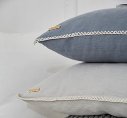 Cushion cover with stitch - Nature - 50cm x 50cm - linen