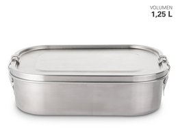 Lunch box made of stainless steel with seal and divider