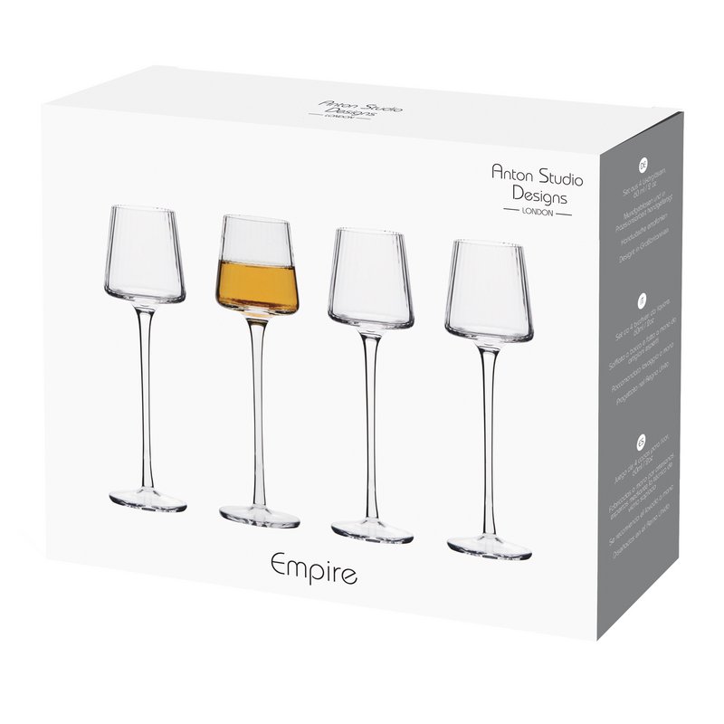 Set of 4 Empire Clear Liqueur Glasses
