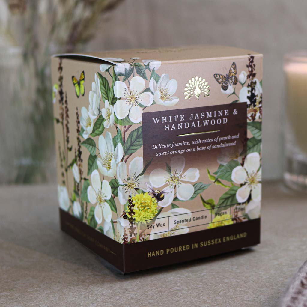 ENGLISH SOAP C° 170g Kerze – Weißer Jasmin und Sandelholz