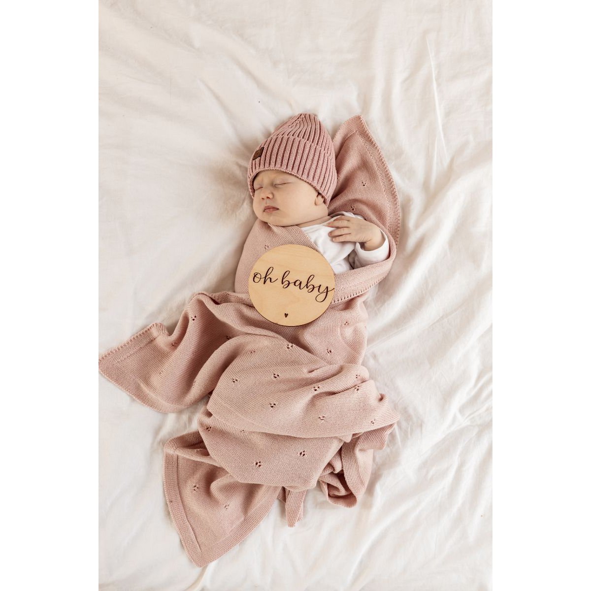 APOLLO babydeken – 100% merinowol – poederroze