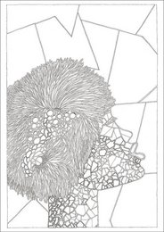 A5 greeting card featuring an abstract floral design with intricate patterns and textures.