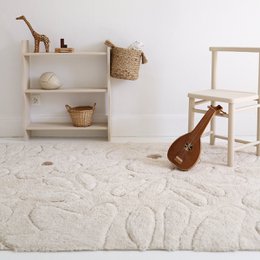 Wasbaar katoenen kinderkamertapijt met bloemenpatroon GENTLE FLORA