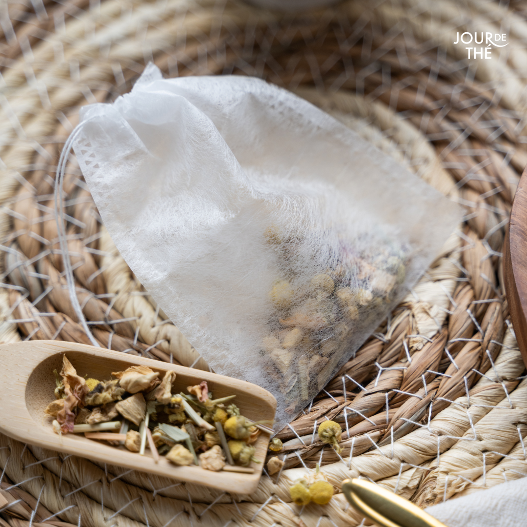 Sachet de thé compostable en fibre de maïs - 8*10cm X 100