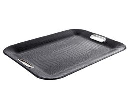 Comprimé rectangular plates plates en cuir synthétique noir crocody
