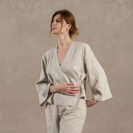 Top cruzado de lino Thea