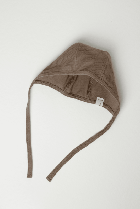 TISU ribbed baby bonnet, Taupe