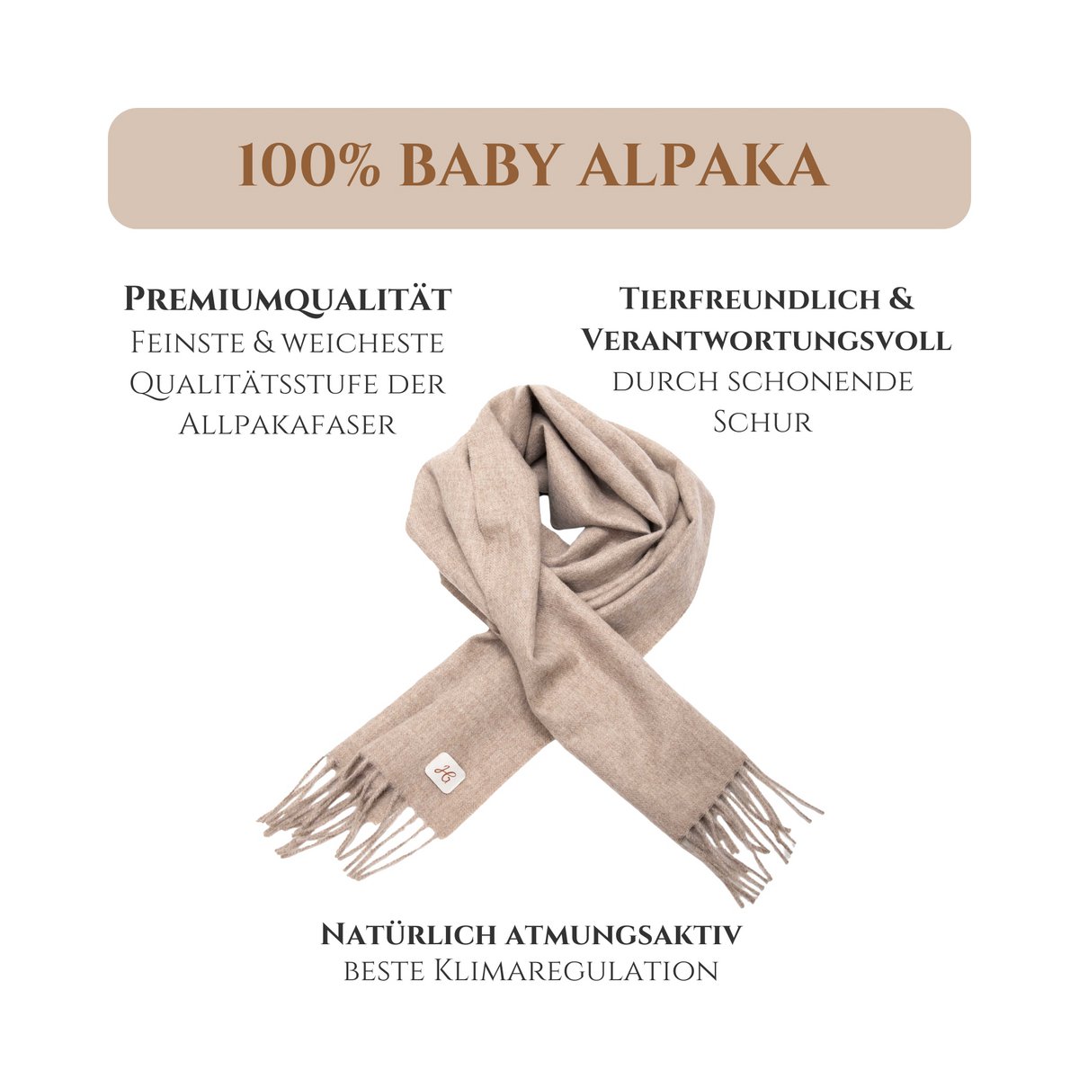 Schal - 100% Baby Alpaka
