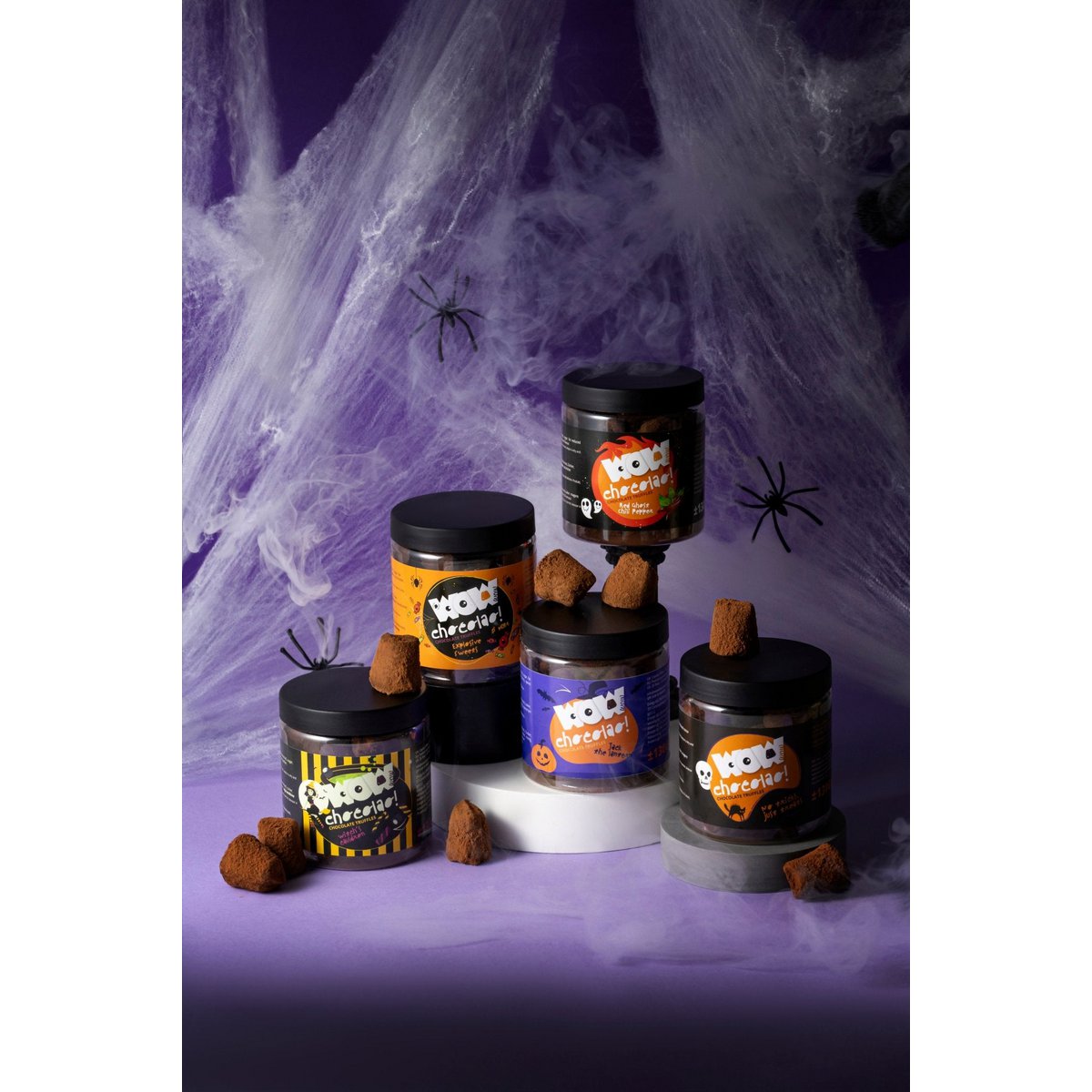 No Tricks Just Treats Tarro de regalo de trufas 130 g | chocolates de halloween