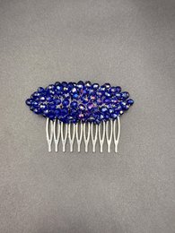 Peineta de cristal con iris azul para peinados de novia