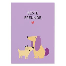 Postcard “Best Friends” friendship card dog