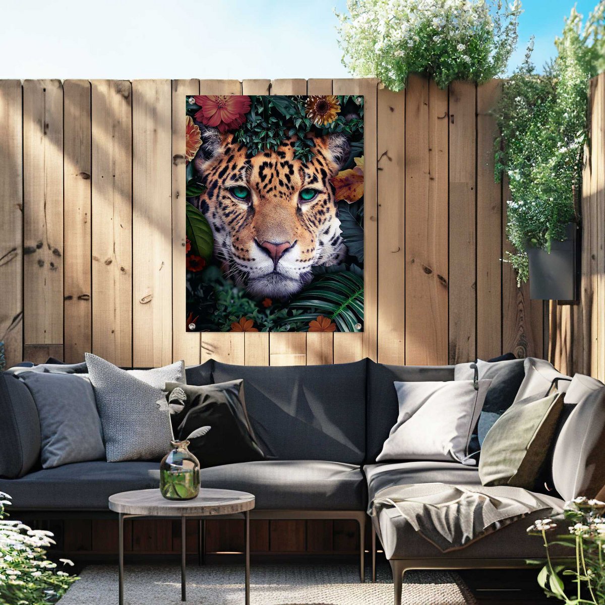 Gartendeko Gartenposter Leoparden 80x60