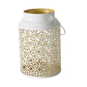 Lantern Metal H23cm white/gold