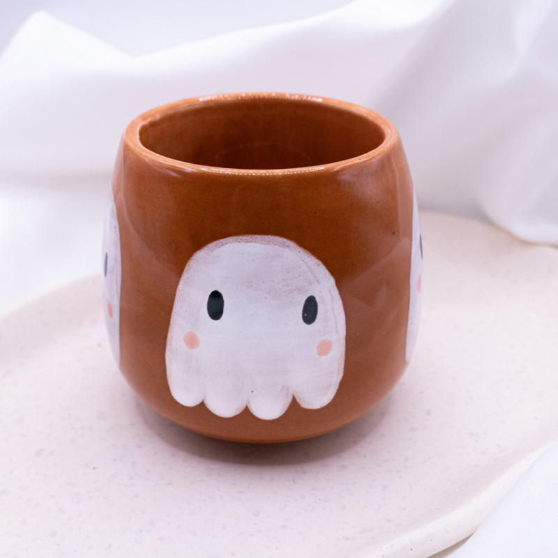 Tazza fantasma dipinta a mano Halloween - Tazza da caffè autunnale