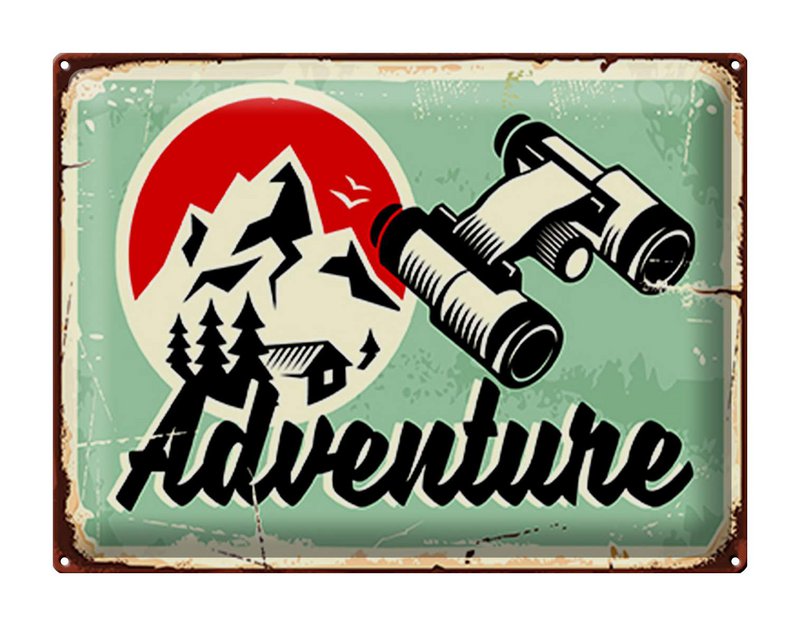 Tin Sign Retro 40x30cm Adventure Adventure Outdoor