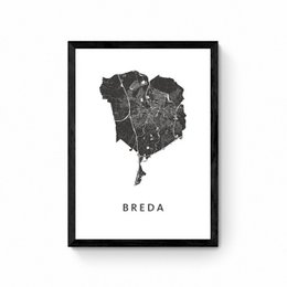 Carte de la ville de Breda Poster