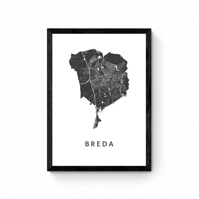 Plakat z mapą miasta Breda