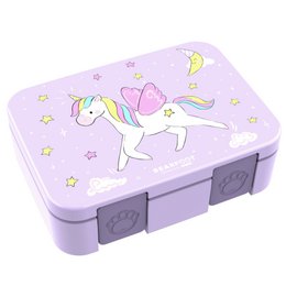 Leaf can with compartments, light & leak -proof - unicorn purple