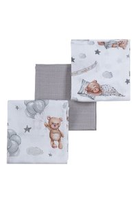 BEAR muslin diapers - 3 pcs.