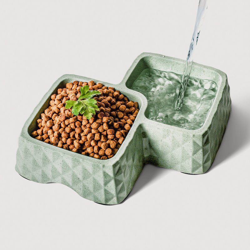 Ne & No® Bamboo Double Bowl para gatos y perros