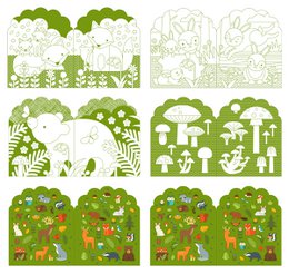 Kleurboek Met Stickers - Bos