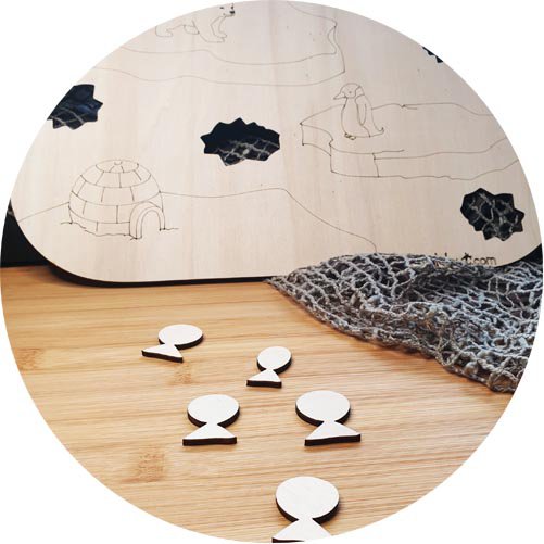 Trofast insert Ikea Flisa table. Winter theme