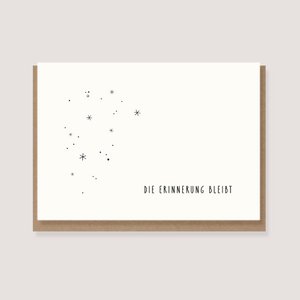 Folding card with envelope - "Starry sky - the memory remains"