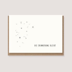 Folding card with envelope - "Starry sky - the memory remains"