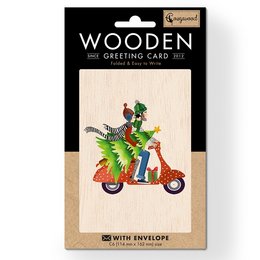 Coming Home for Christmas Wooden folded greeting card