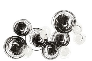 J-Line Wanddekoration Kreise – Metall – Schwarz/Weiß
